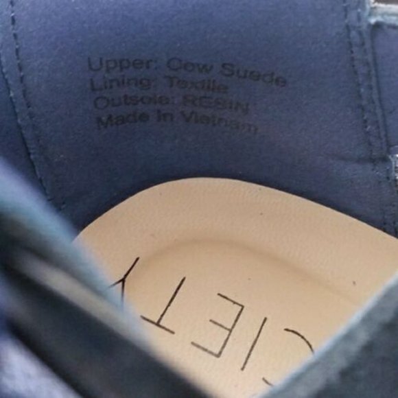 Sole Society Azure Vista Blue Cow Suede Heeled Booties Womens 9.5 - Picture 8 of 10